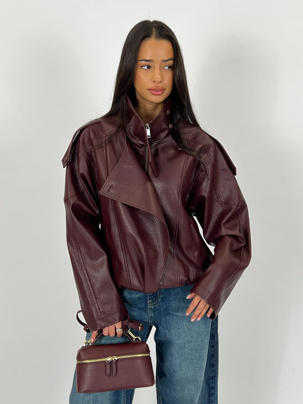 LAUREN - Chaqueta oversize de piel sintética