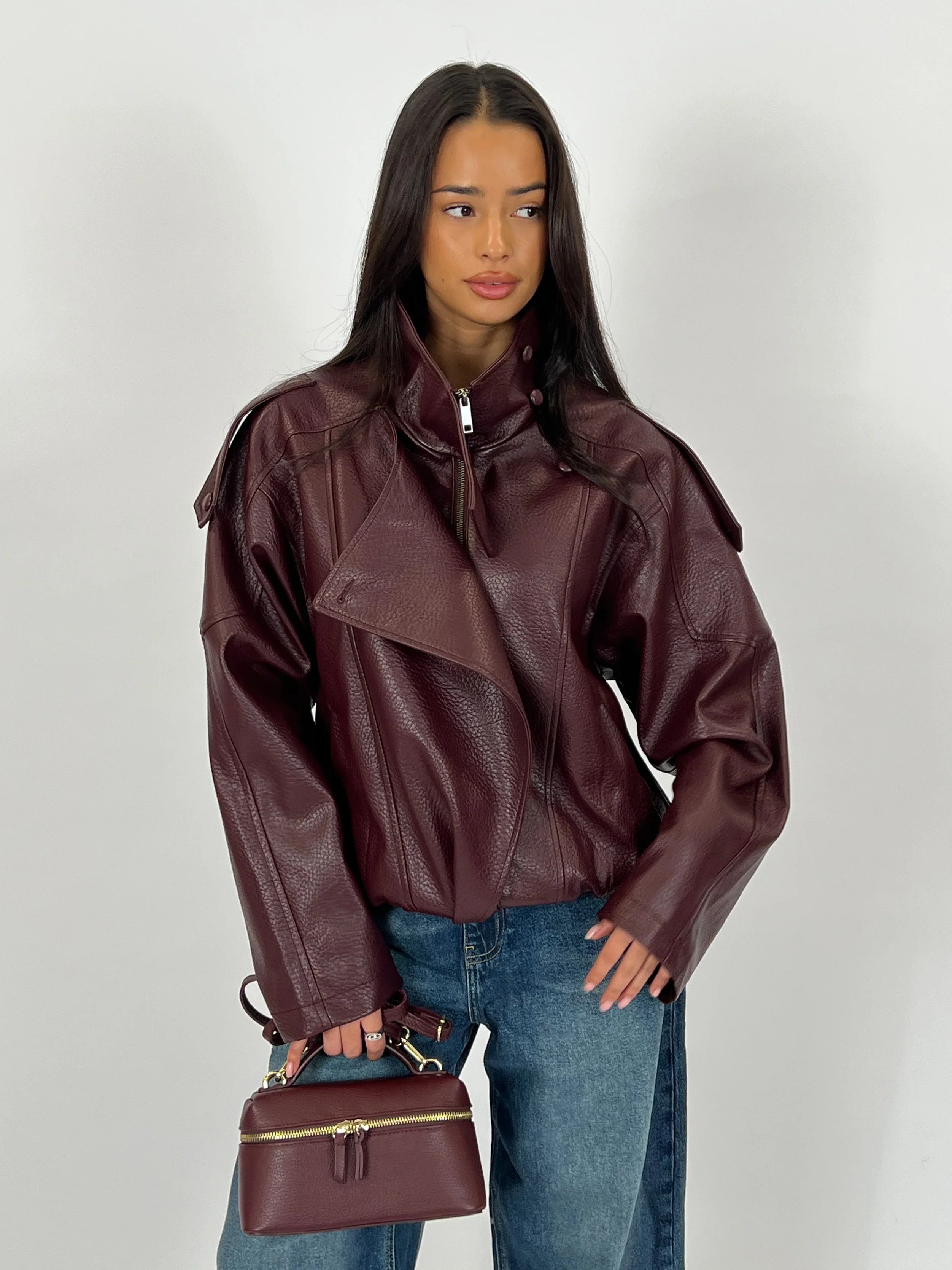 LAUREN - Chaqueta oversize de piel sintética