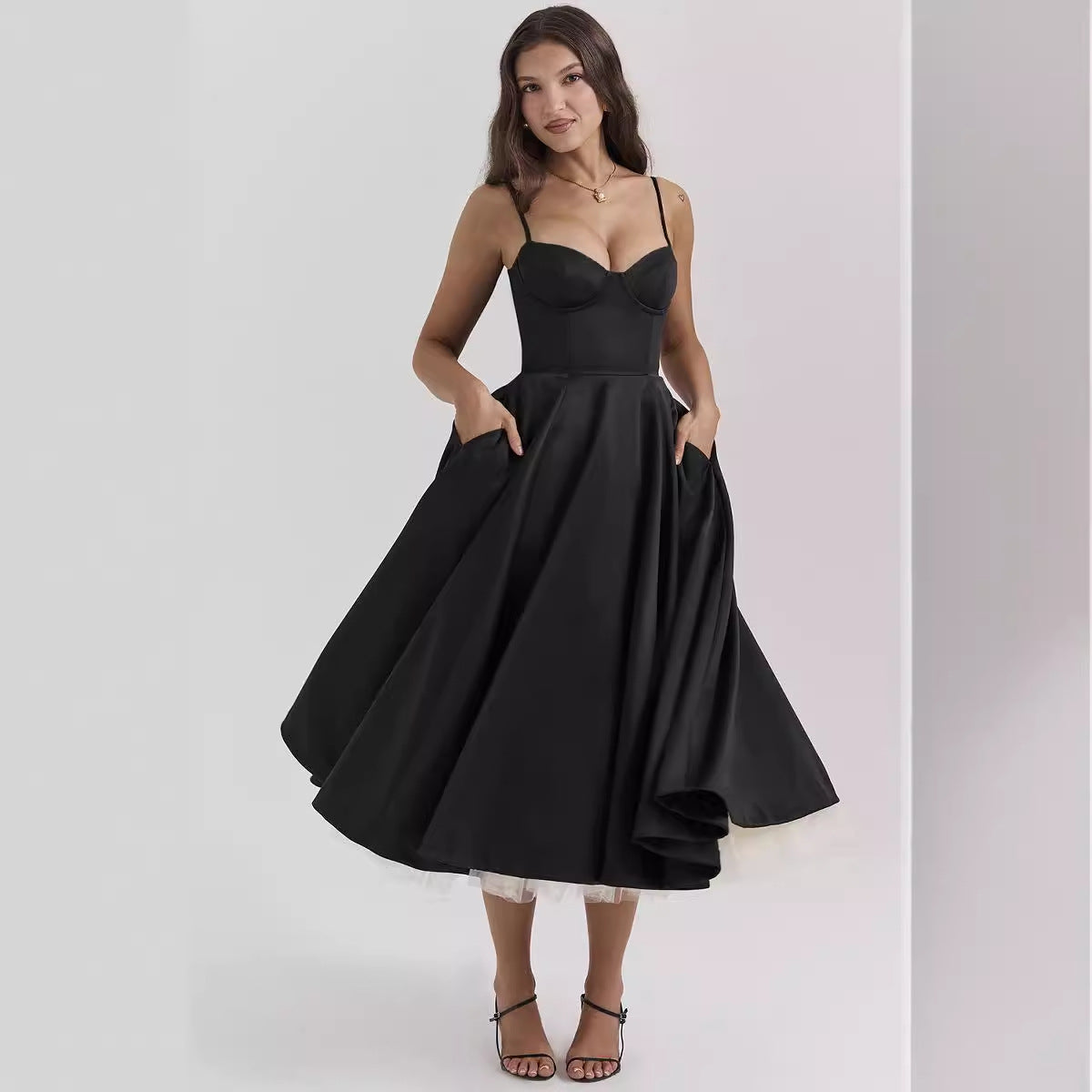 YLIANA - Vestido midi romántico de verano