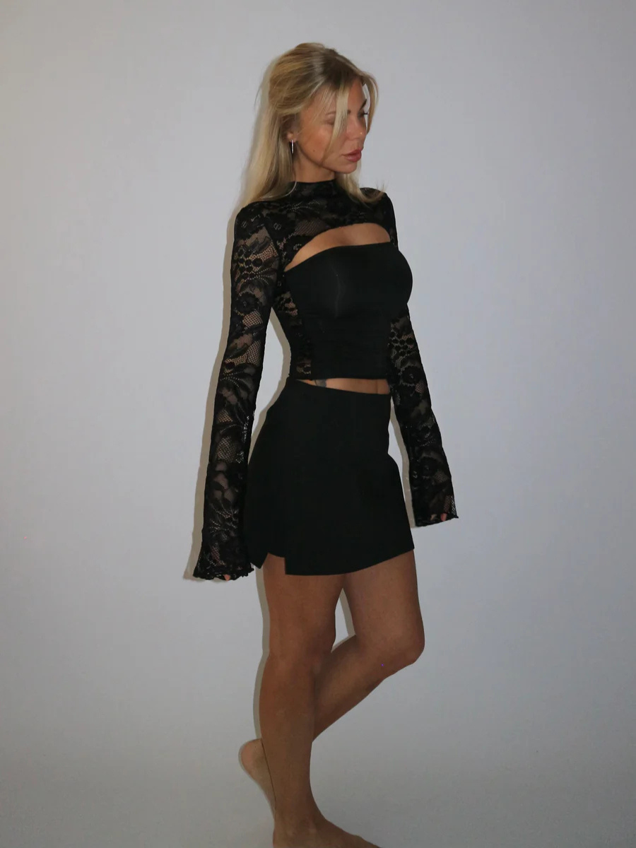 Daniela - Top efecto capa de encaje