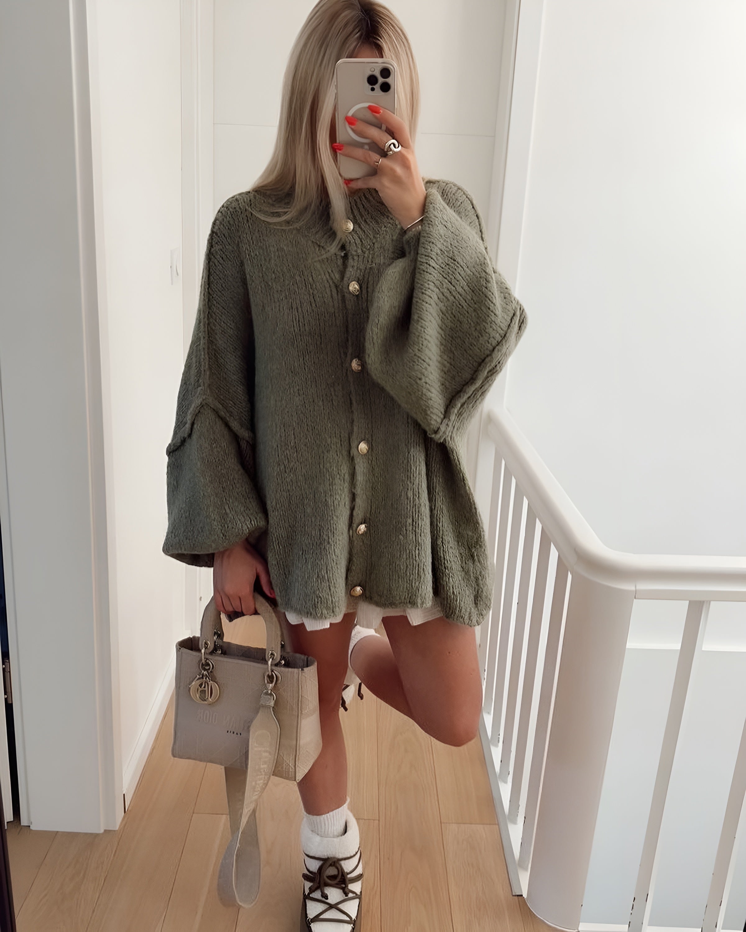 NORA - Cárdigan de punto oversized