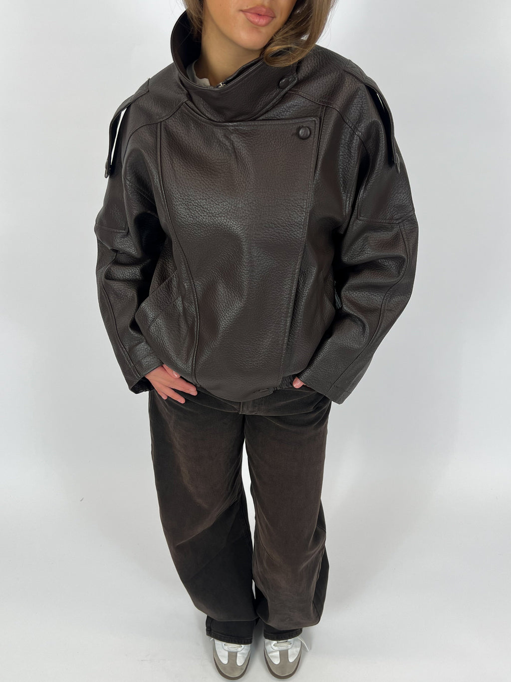 LAUREN - Chaqueta oversize de piel sintética