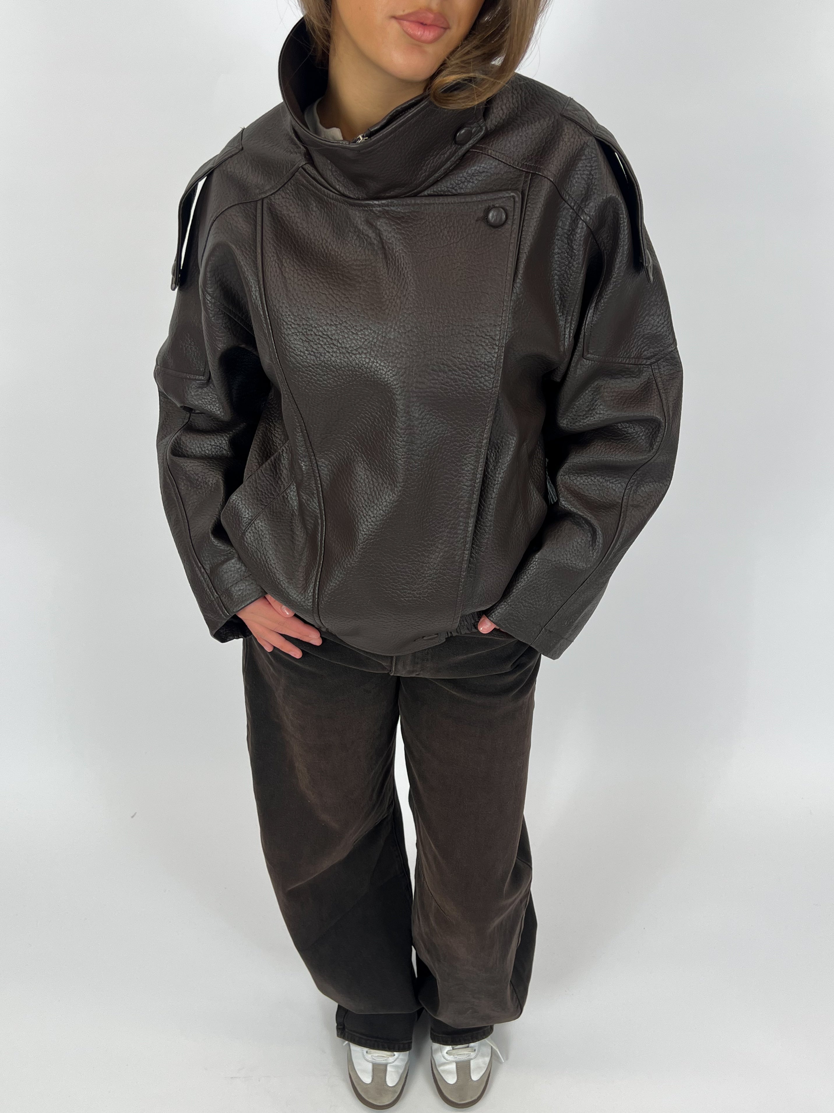 LAUREN - Chaqueta oversize de piel sintética