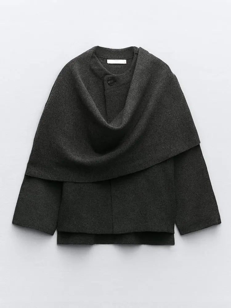 GRETA - Abrigo elegante con pañuelo