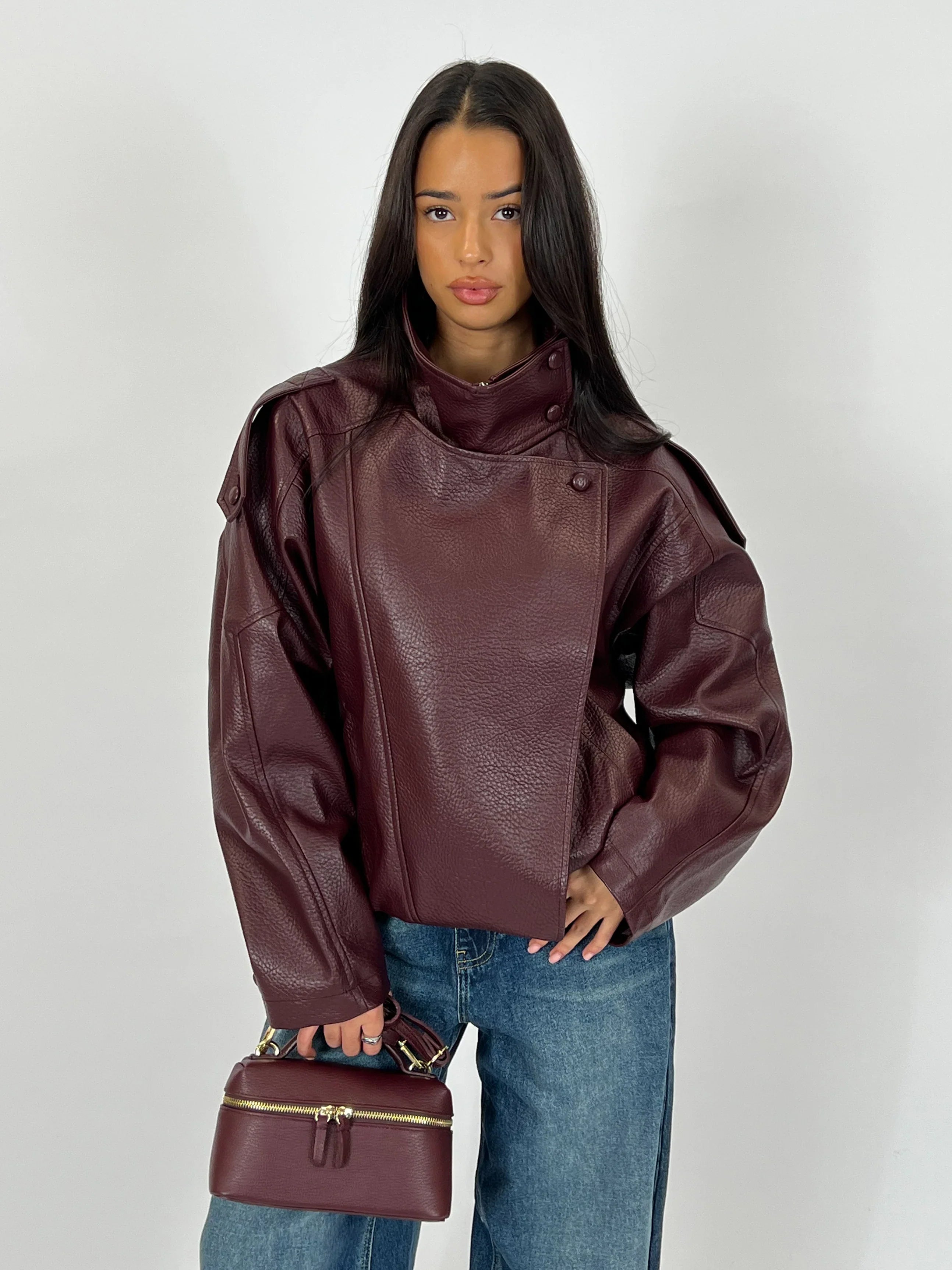 LAUREN - Chaqueta oversize de piel sintética