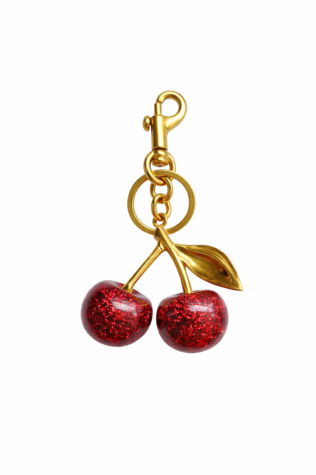 Cherry | Elegante colgante para bolso con acabado dorado