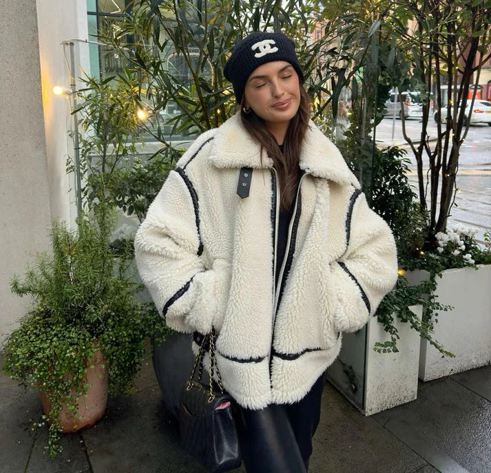 JASMIN - Abrigo teddy suave