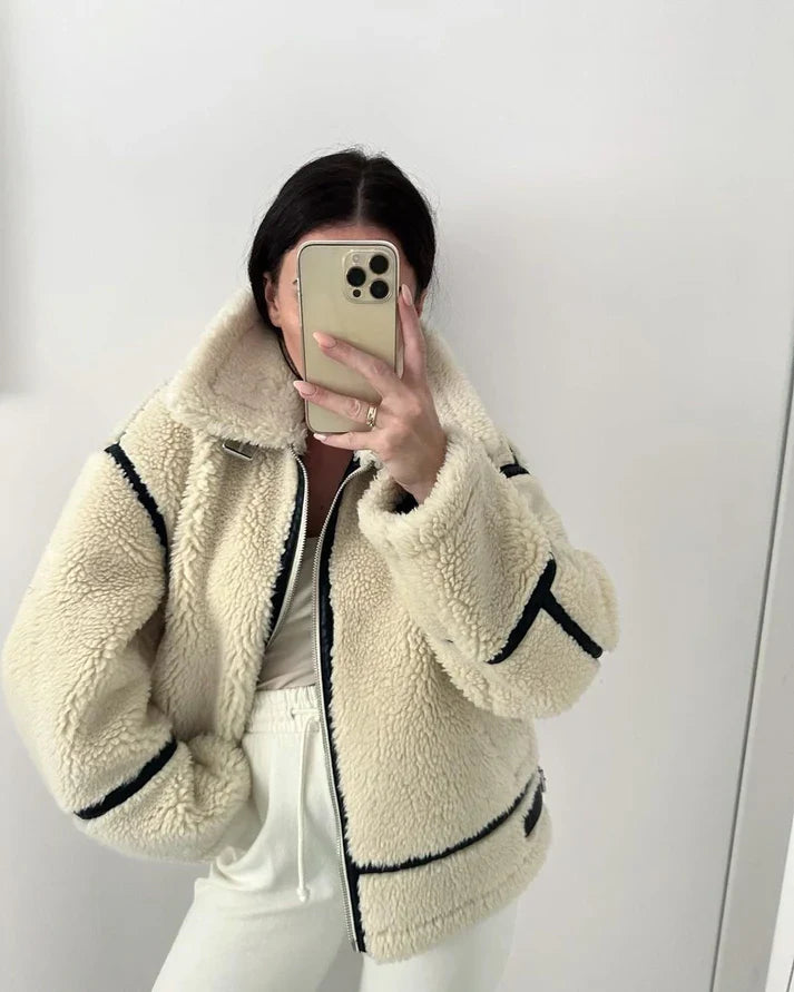 JASMIN - Abrigo teddy suave