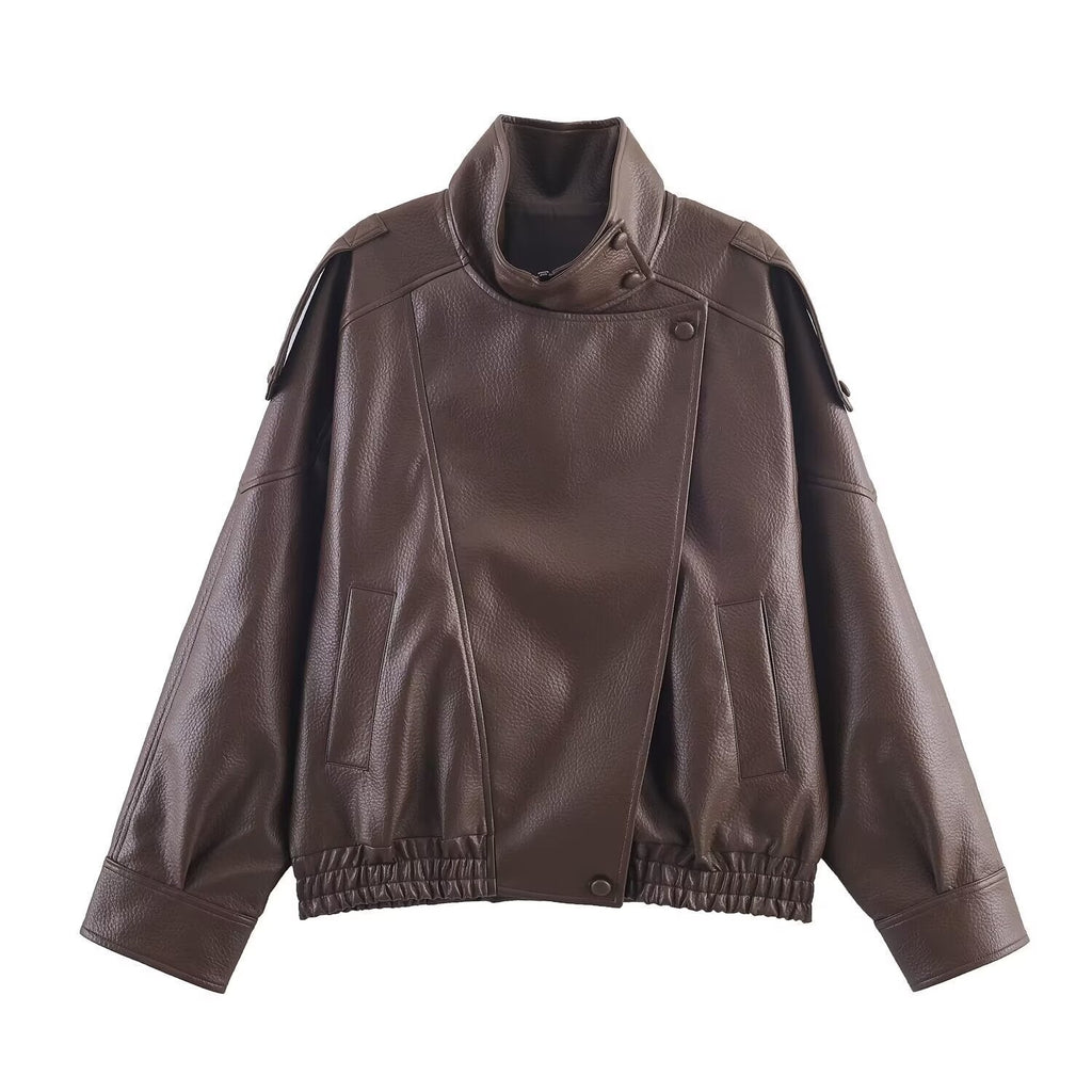 LAUREN - Chaqueta oversize de piel sintética
