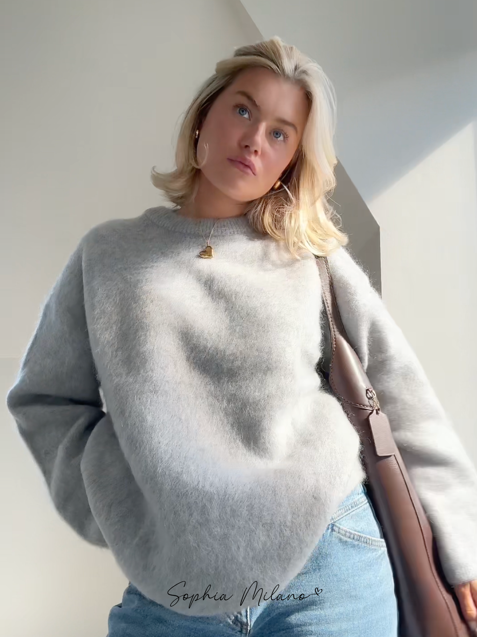 SOPHIA - Jersey mohair de cuello redondo
