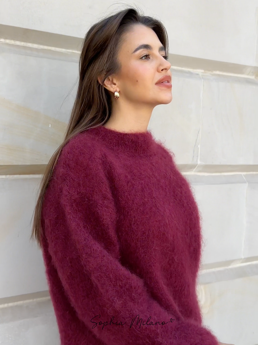 SOPHIA - Jersey mohair de cuello redondo