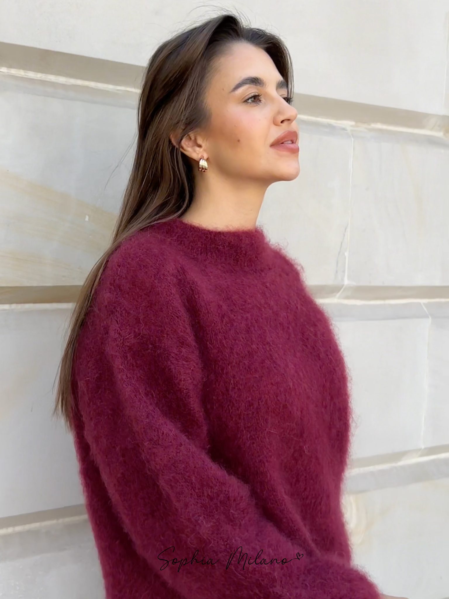 SOPHIA - Jersey mohair de cuello redondo