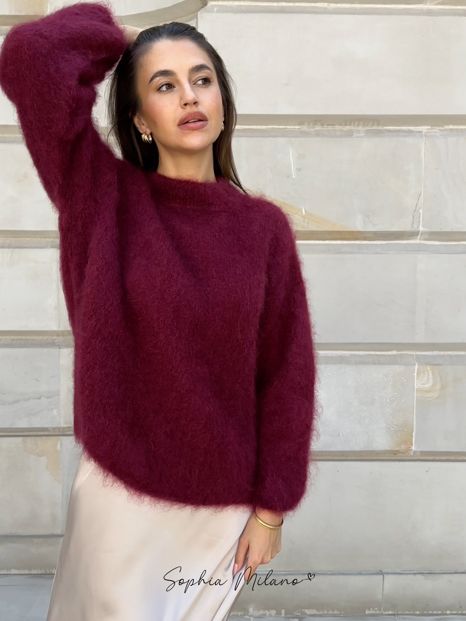 SOPHIA - Jersey mohair de cuello redondo