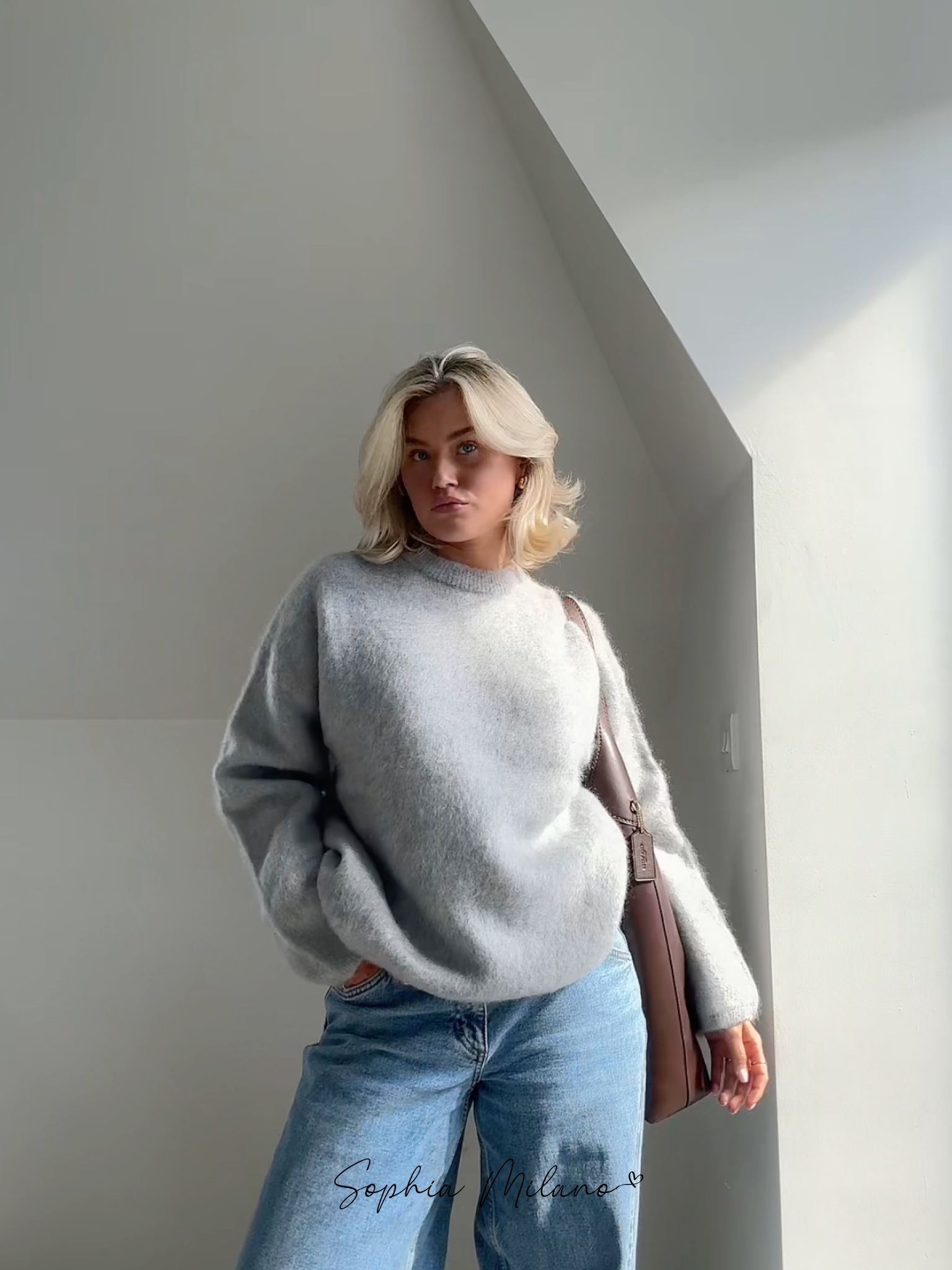 SOPHIA - Jersey mohair de cuello redondo