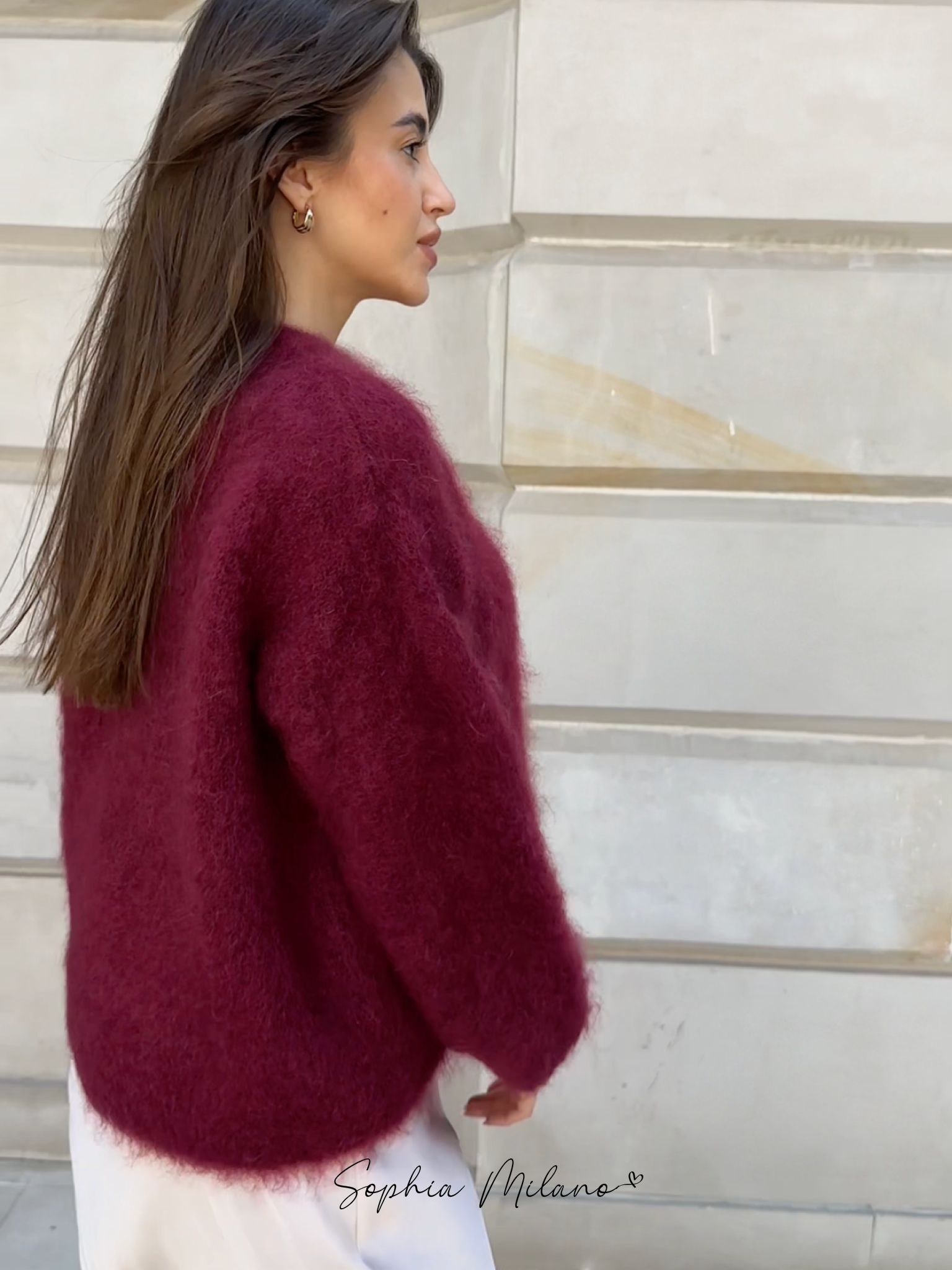 SOPHIA - Jersey mohair de cuello redondo