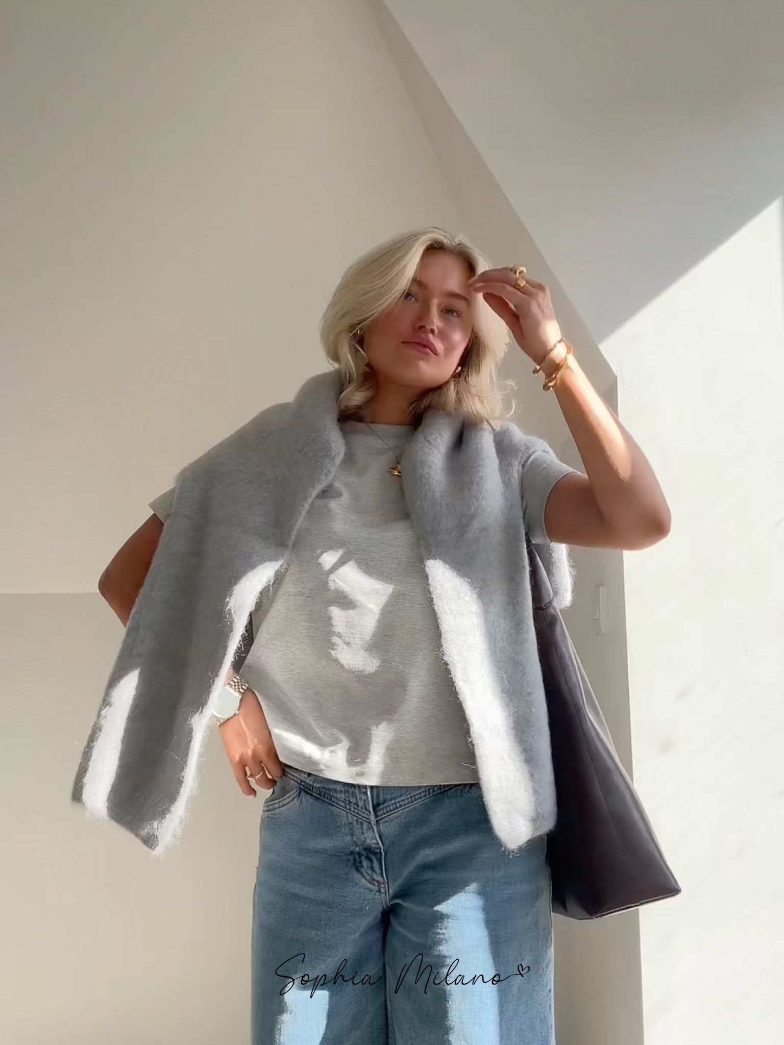 SOPHIA - Jersey mohair de cuello redondo