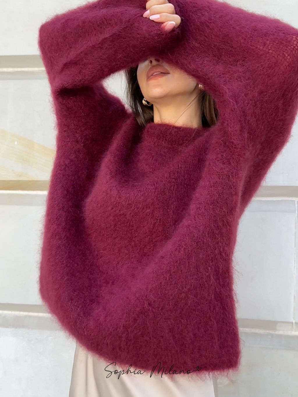 SOPHIA - Jersey mohair de cuello redondo