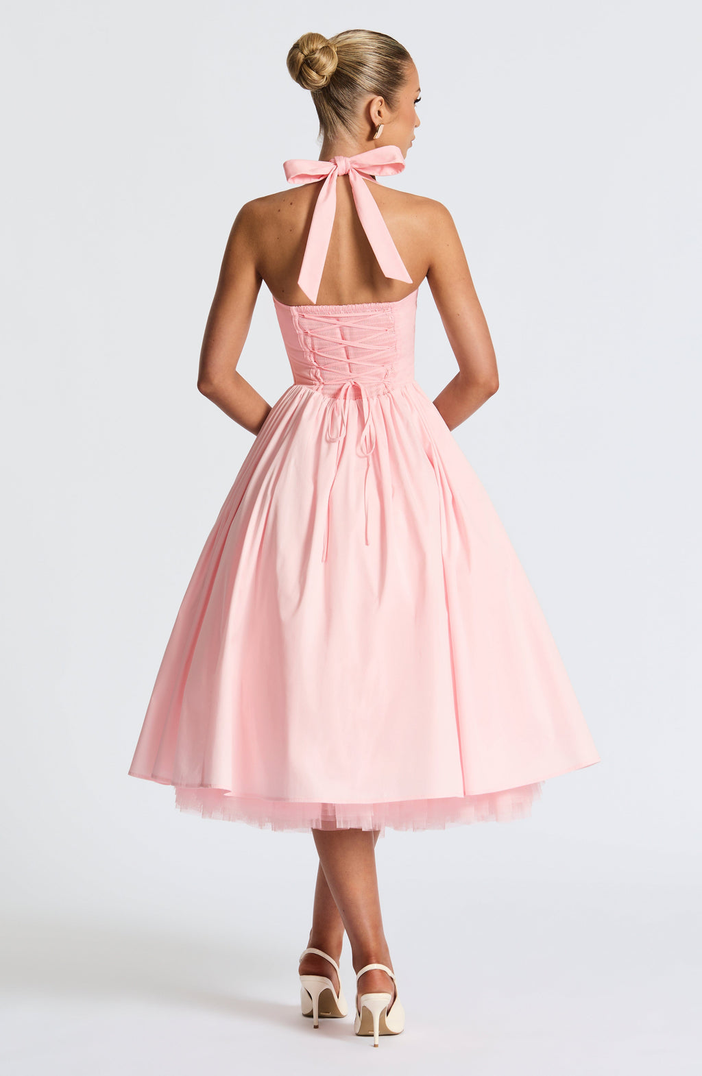TESSA - Vestido midi con cuello halter de inspiración vintage