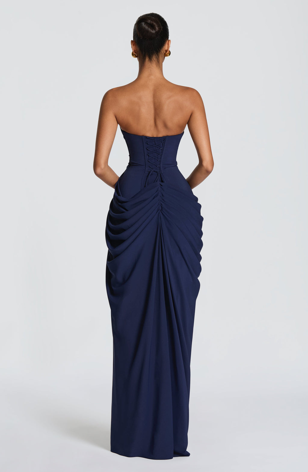 HANNAH - Elegante vestido maxi con drapeado y abertura alta