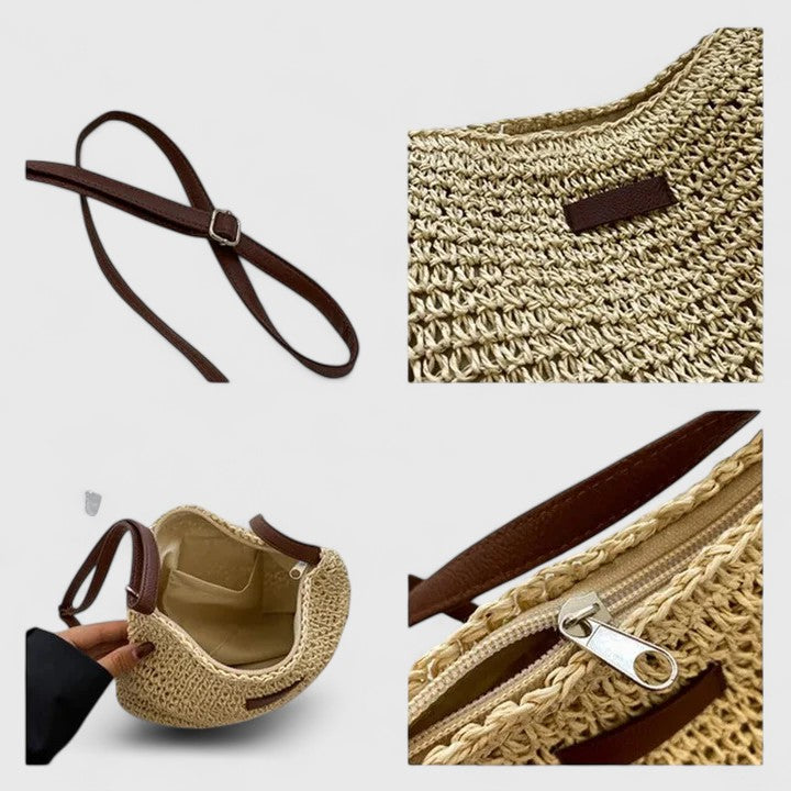 KATHY - Bolso de paja trenzado minimalista