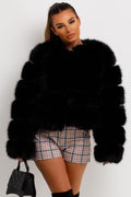 ROSIE - Chaqueta glamourosa de piel sintética