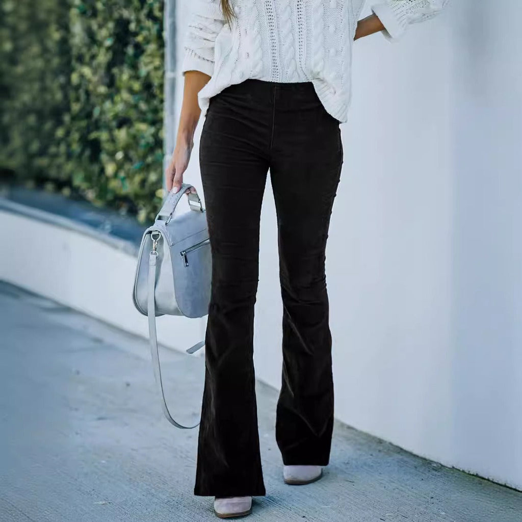 CLAIRE - Pantalones acampanados de pana retro