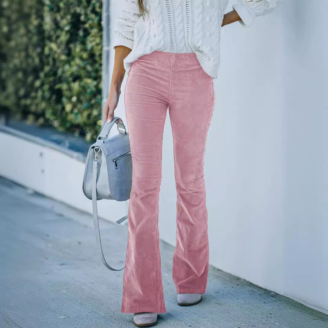 CLAIRE - Pantalones acampanados de pana retro