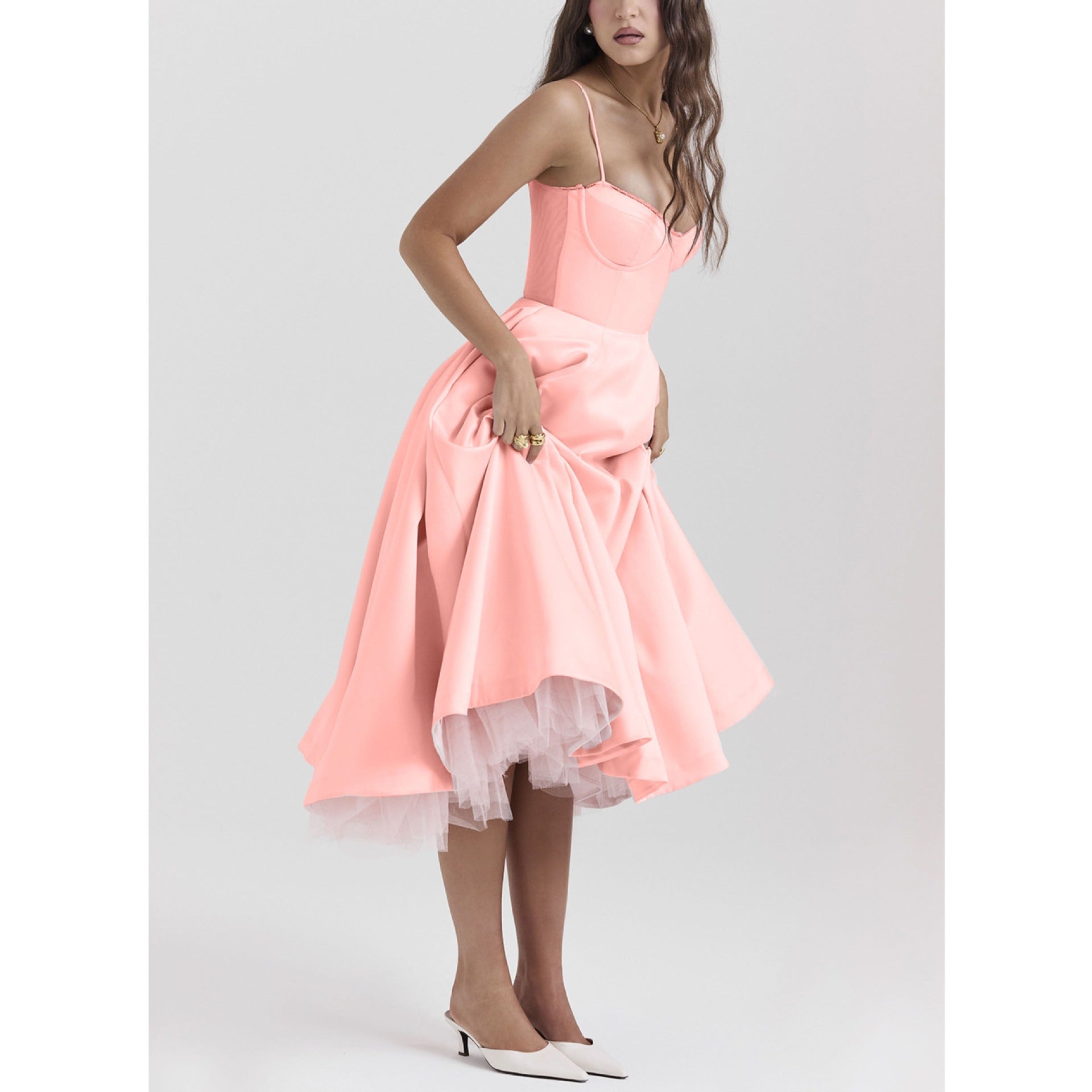 YLIANA - Vestido midi romántico de verano