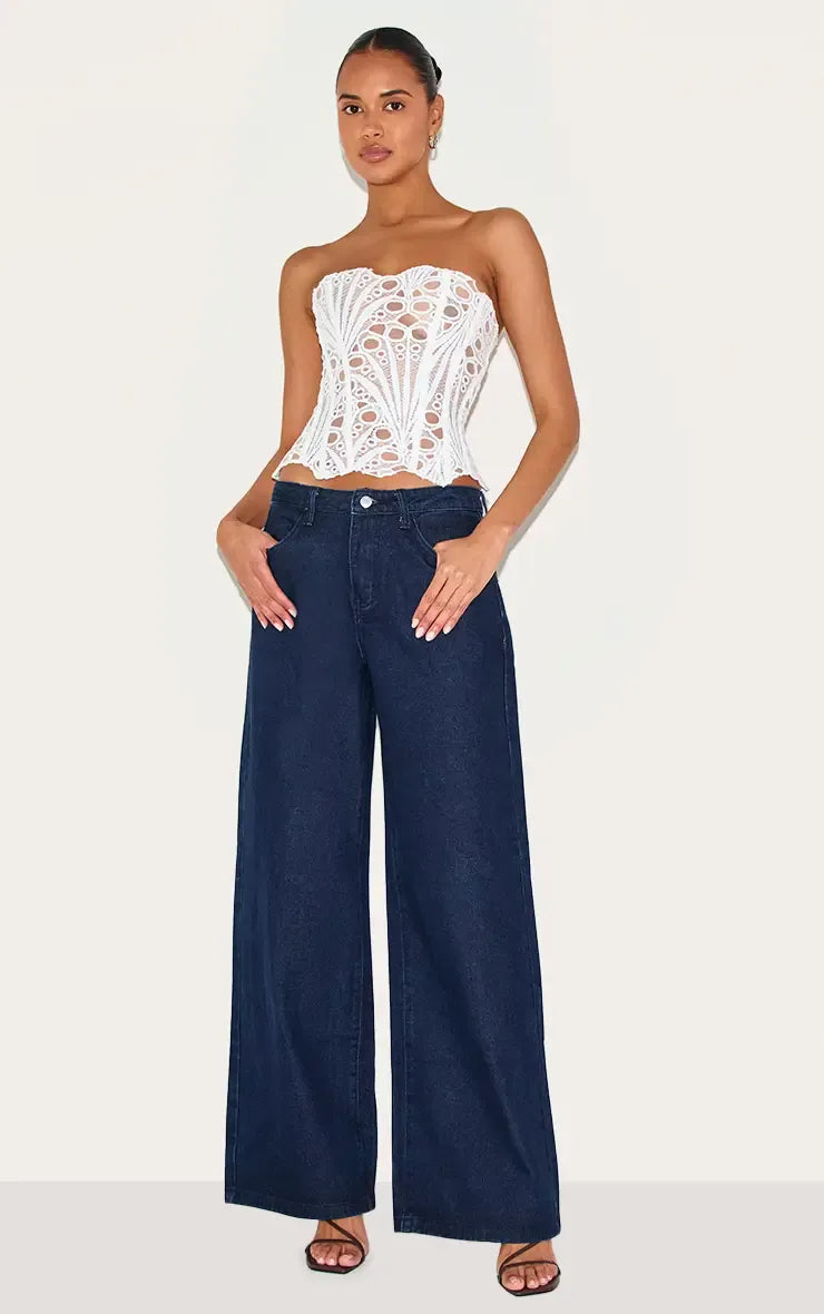 LIV - Elegante top corsé con delicado encaje