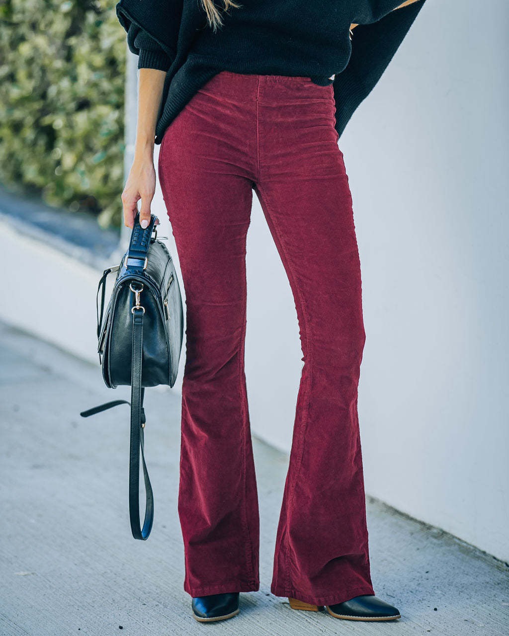 CLAIRE - Pantalones acampanados de pana retro