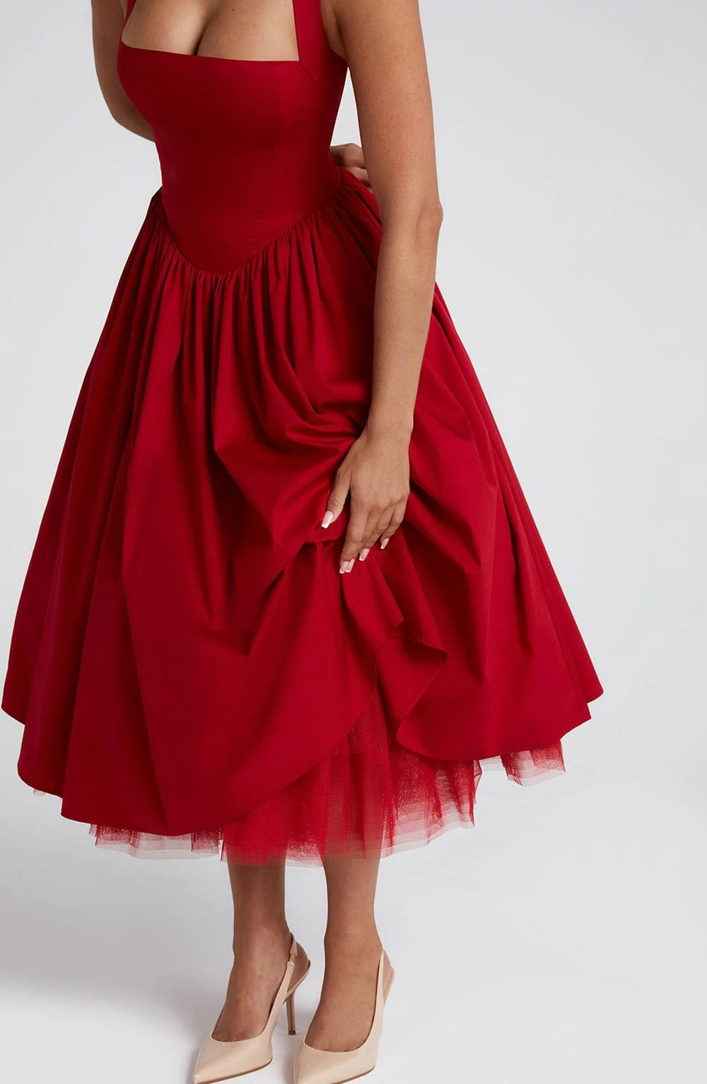 TESSA - Vestido midi con cuello halter de inspiración vintage