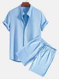 Camisa muscle fit acanalada con cuello alto + shorts