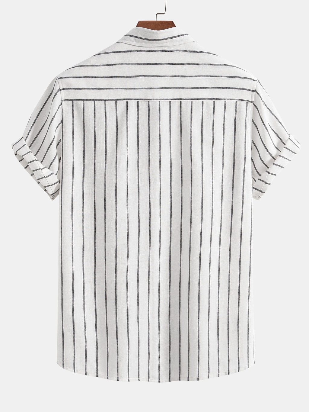 Camisa de rayas con botones en mezcla de algodón