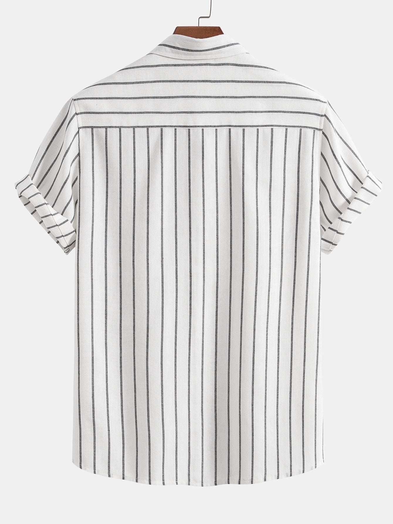 Camisa de rayas con botones en mezcla de algodón