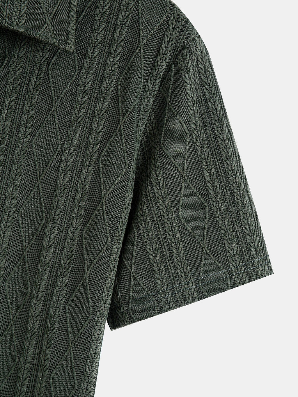 Gebreide Geometrische Ruit Jacquard Polo  Polo jacquard de rombos geométricos de punto