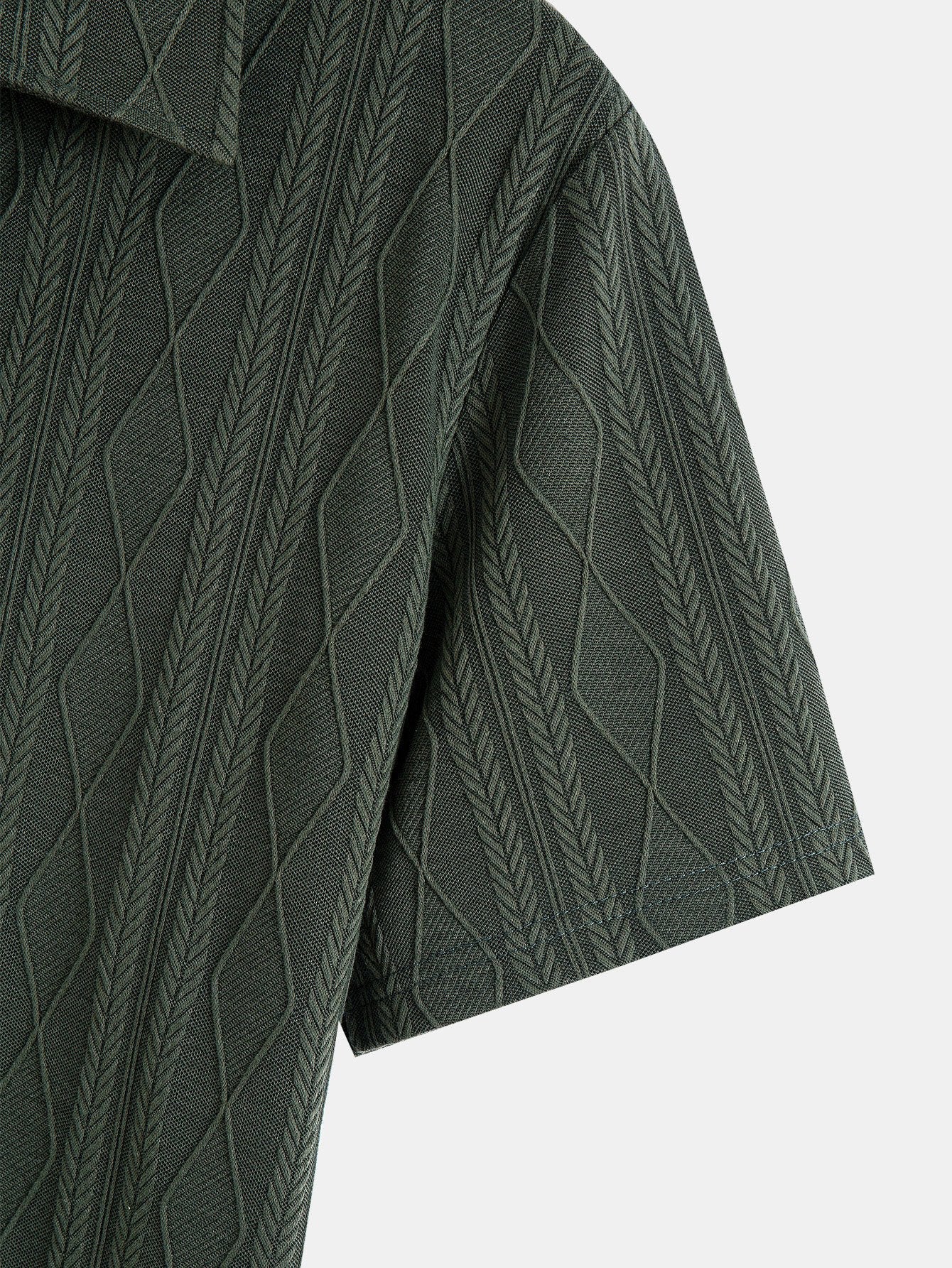 Gebreide Geometrische Ruit Jacquard Polo  Polo jacquard de rombos geométricos de punto