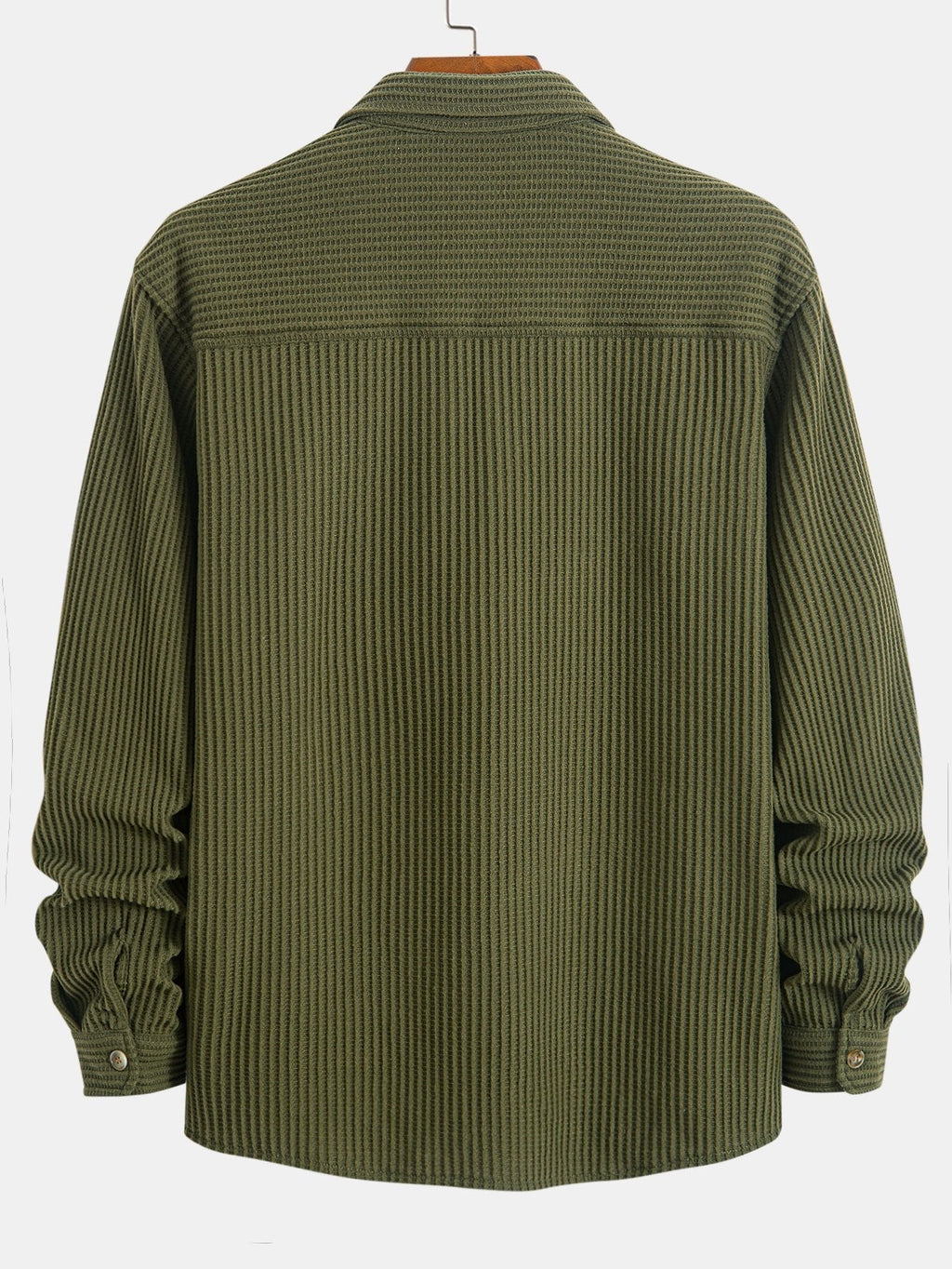 Camisa waffle con doble bolsillo y botones