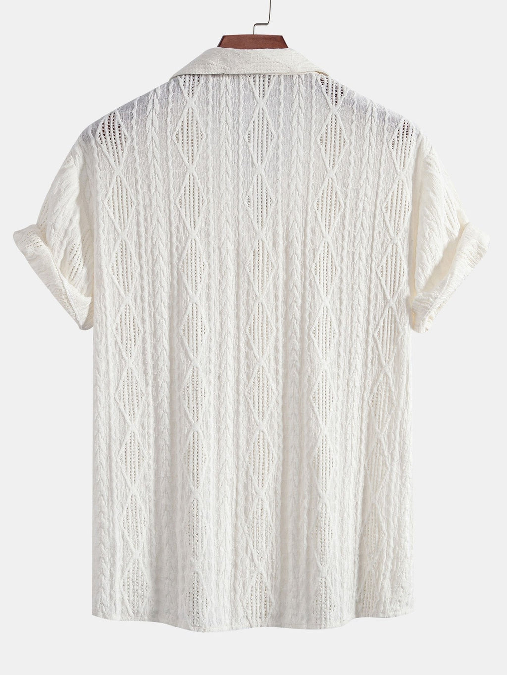 Camisa cubana jacquard geométrica