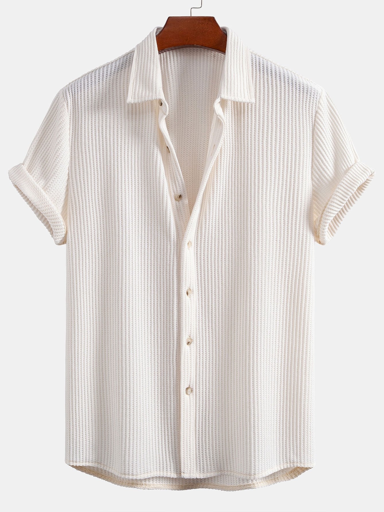 Camisa waffle con botones