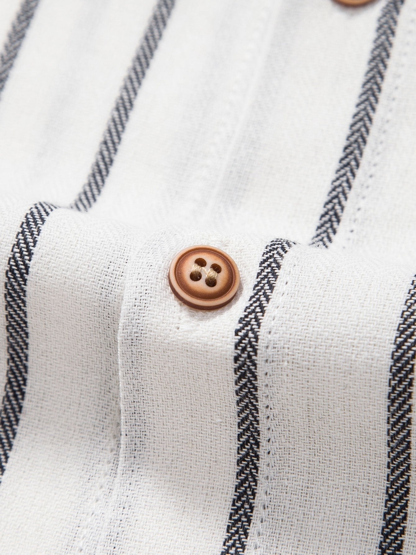 Camisa de rayas con botones en mezcla de algodón