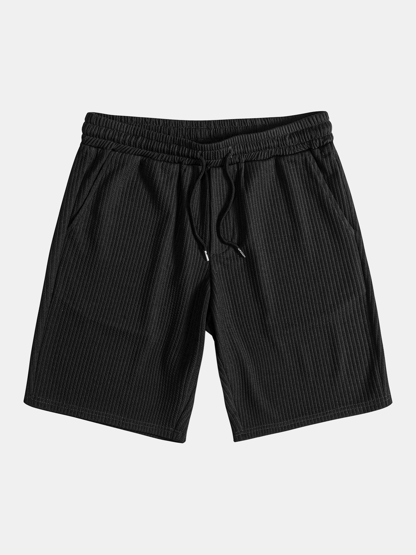 Camisa muscle fit acanalada con cuello alto + shorts