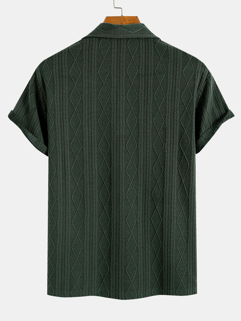 Gebreide Geometrische Ruit Jacquard Polo  Polo jacquard de rombos geométricos de punto