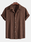 Camisa cubana jacquard geométrica