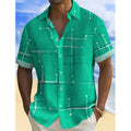 Camisa de hombre de corte relajado con estampado geométrico y botones
