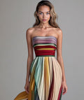 TALMA - Vestido largo fluido con degradado de color